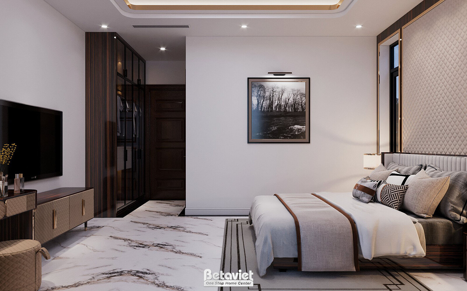 Nội thất phòng ngủ biệt thự hiện đại luxury KT24010 – góc nhìn 9
