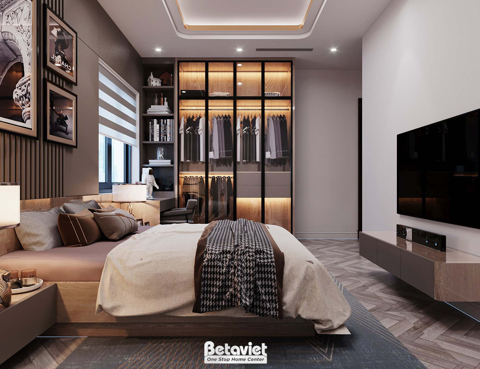 Nội thất phòng ngủ biệt thự hiện đại luxury KT24010 – góc nhìn 11
