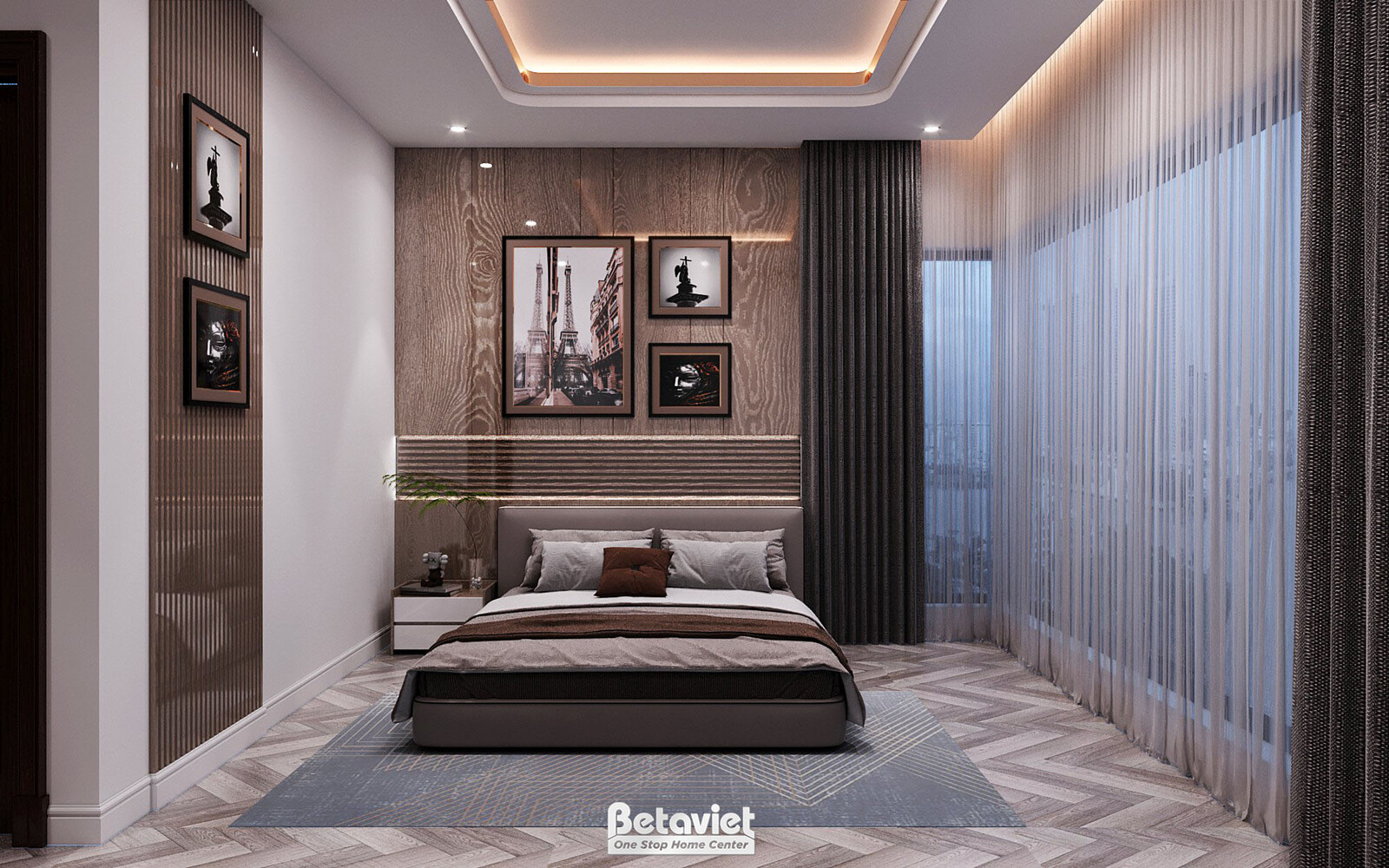 Nội thất phòng ngủ biệt thự hiện đại luxury KT24010 – góc nhìn 3