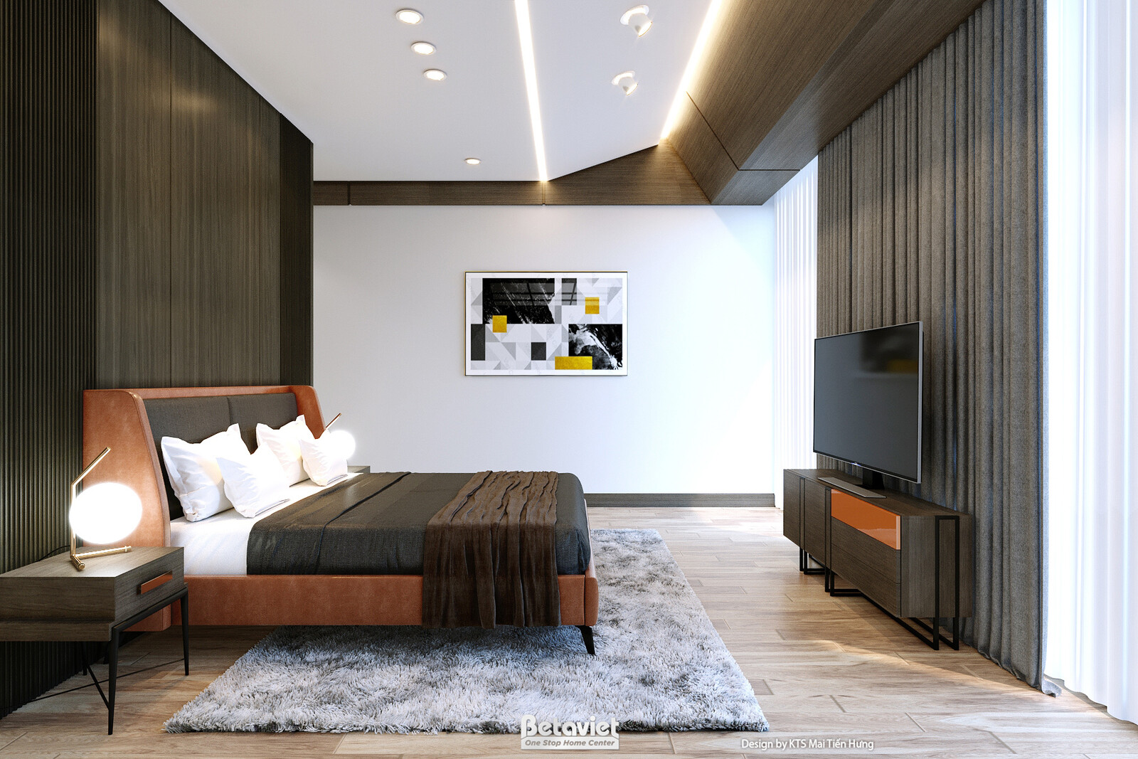 Nội thất phòng ngủ biệt thự hiện đại NT24580 – góc nhìn 3