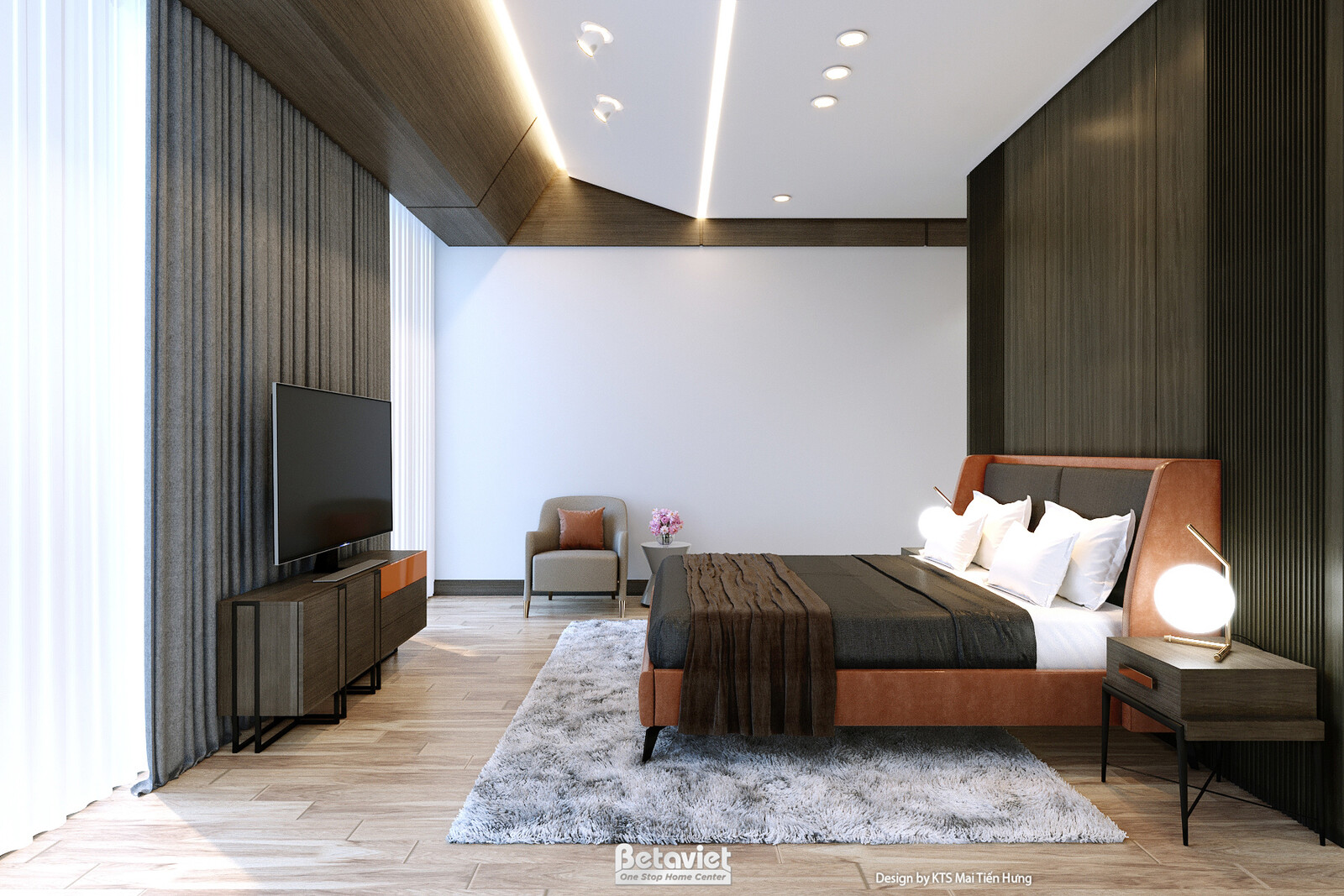 Nội thất phòng ngủ biệt thự hiện đại NT24580 – góc nhìn 4