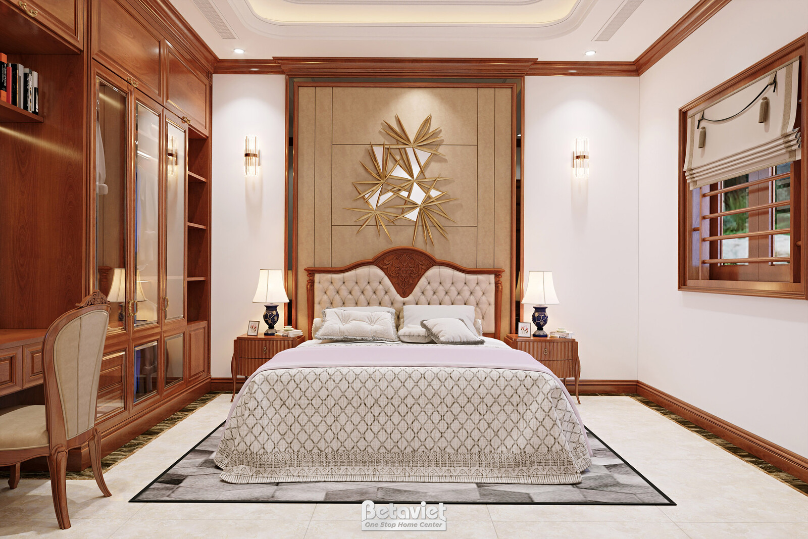 Nội thất phòng ngủ biệt thự tân cổ điển NT2009044 – góc nhìn 13