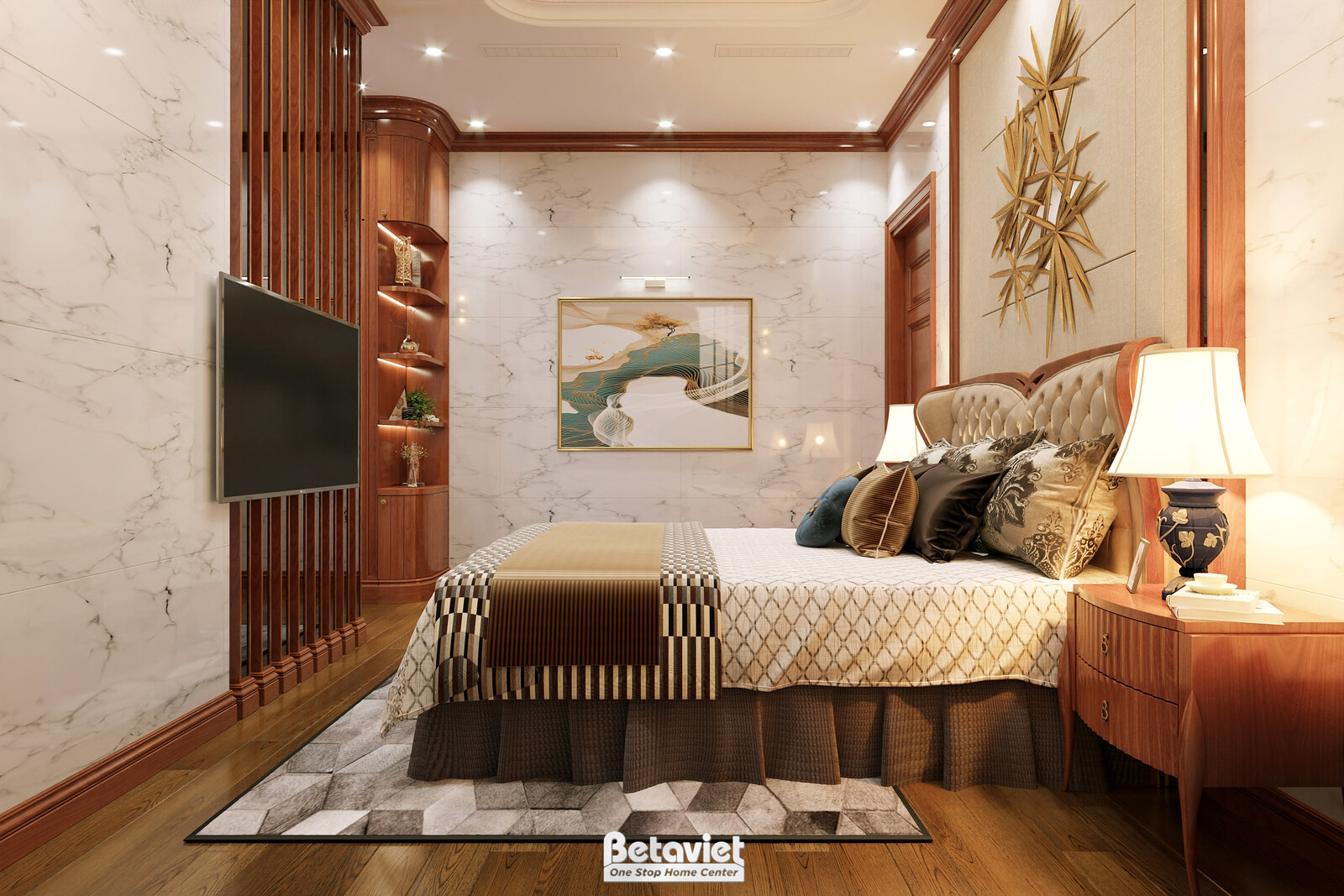 Nội thất phòng ngủ biệt thự tân cổ điển NT2009044 – góc nhìn 11