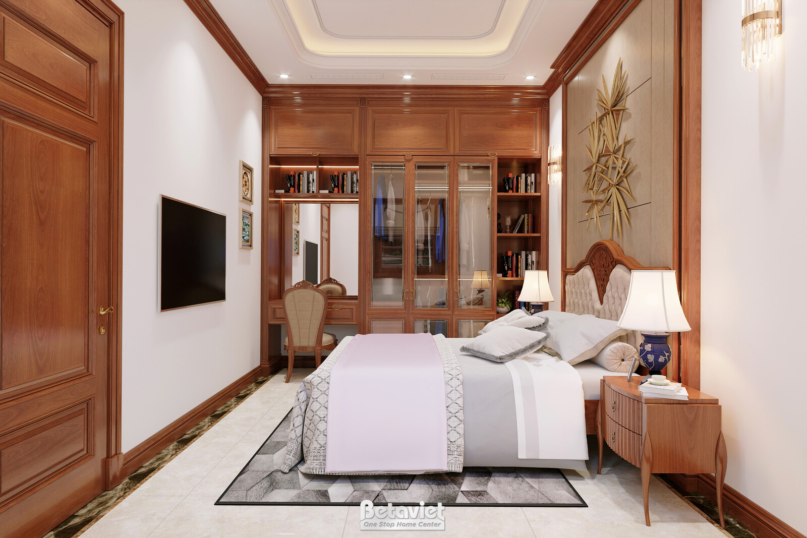 Nội thất phòng ngủ biệt thự tân cổ điển NT2009044 – góc nhìn 9