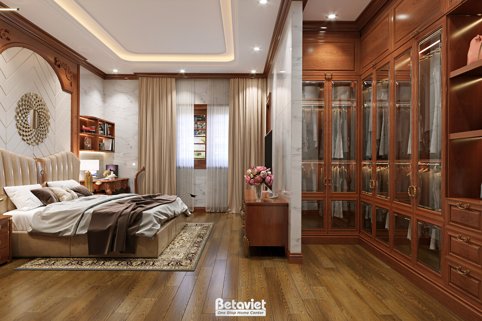 Nội thất phòng ngủ biệt thự tân cổ điển NT2009044 – góc nhìn 8