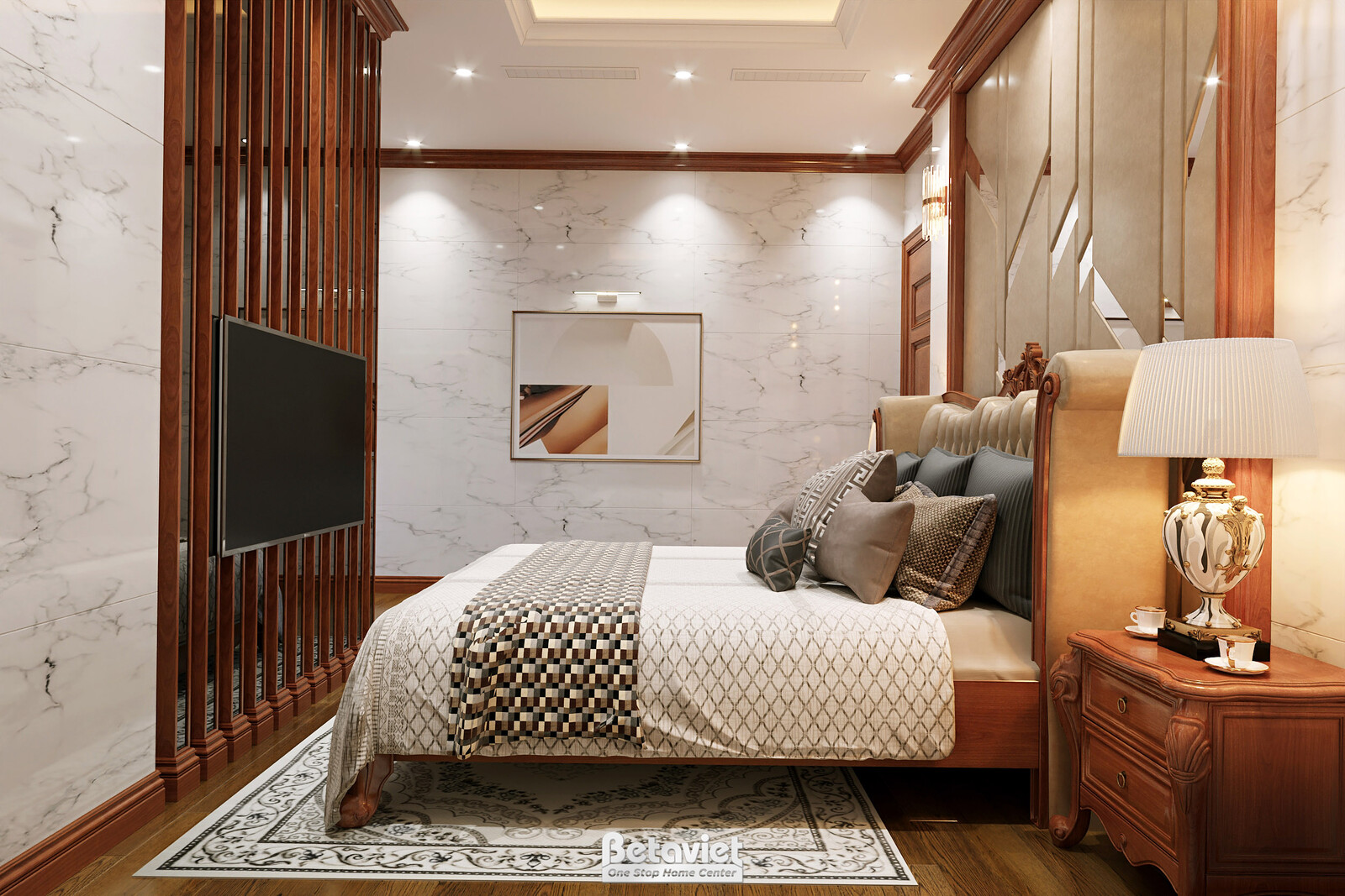 Nội thất phòng ngủ biệt thự tân cổ điển NT2009044 – góc nhìn 6