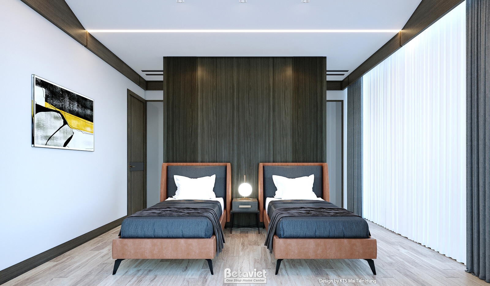 Nội thất phòng ngủ biệt thự hiện đại NT24580 – góc nhìn 2