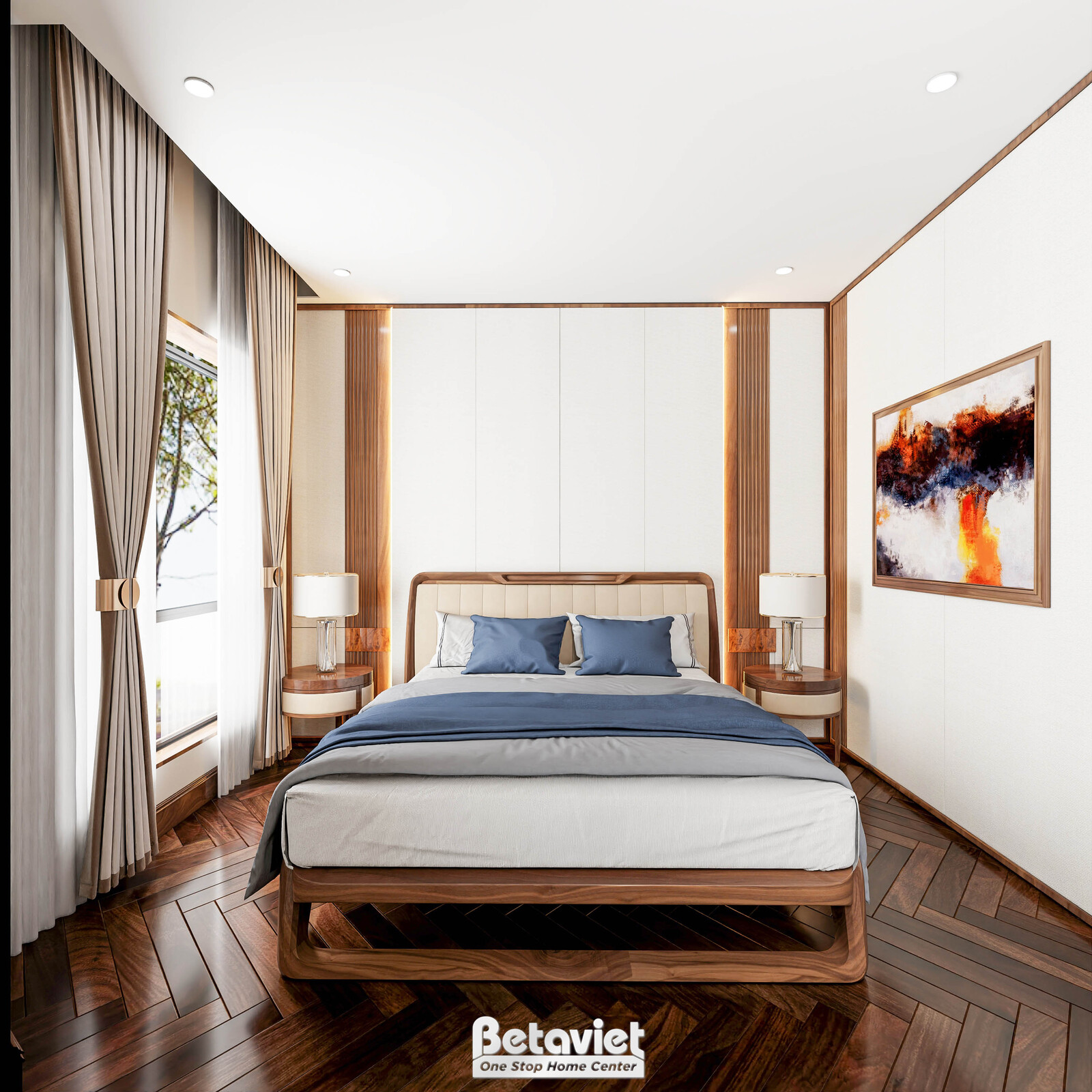 Nội thất phòng ngủ biệt thự hiện đại gỗ NT24412 – góc nhìn 5