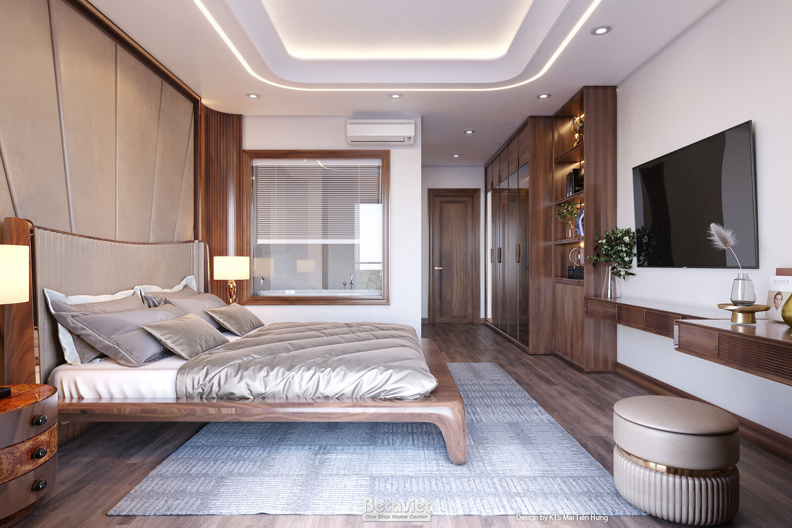 Nội thất phòng ngủ biệt thự hiện đại NT24557 – góc nhìn 2