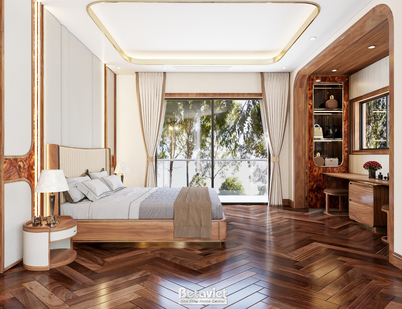 Nội thất phòng ngủ biệt thự hiện đại gỗ NT24412 – góc nhìn 8
