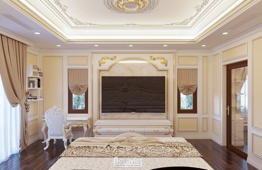 Nội thất phòng ngủ biệt thự tân cổ điển KT19024 – góc nhìn 8