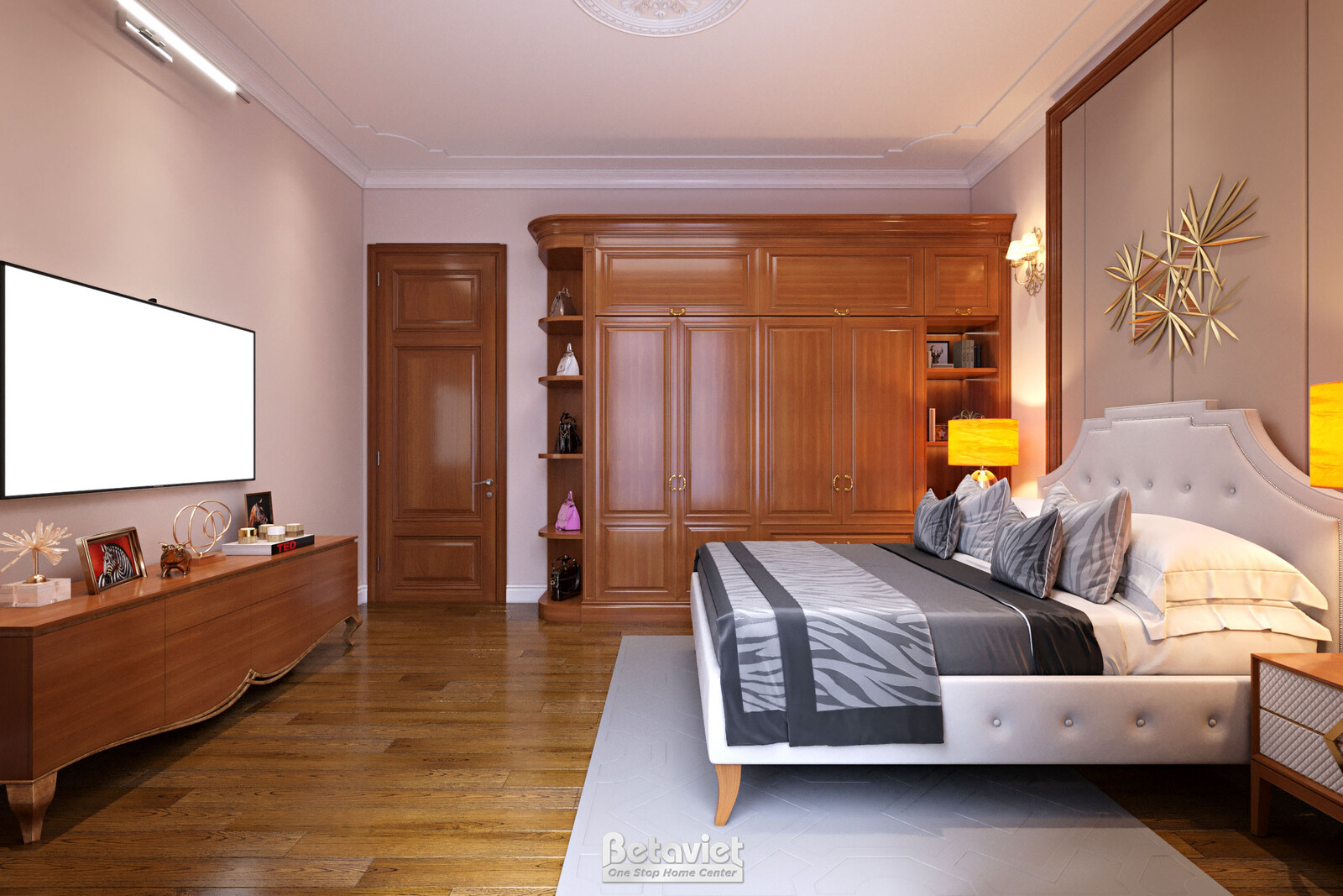Nội thất phòng ngủ biệt thự tân cổ điển NT21079 – góc nhìn 10
