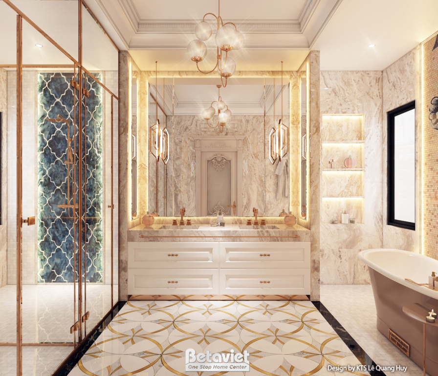 Nội thất phòng tắm biệt thự Art Deco KT23371 – góc nhìn 5