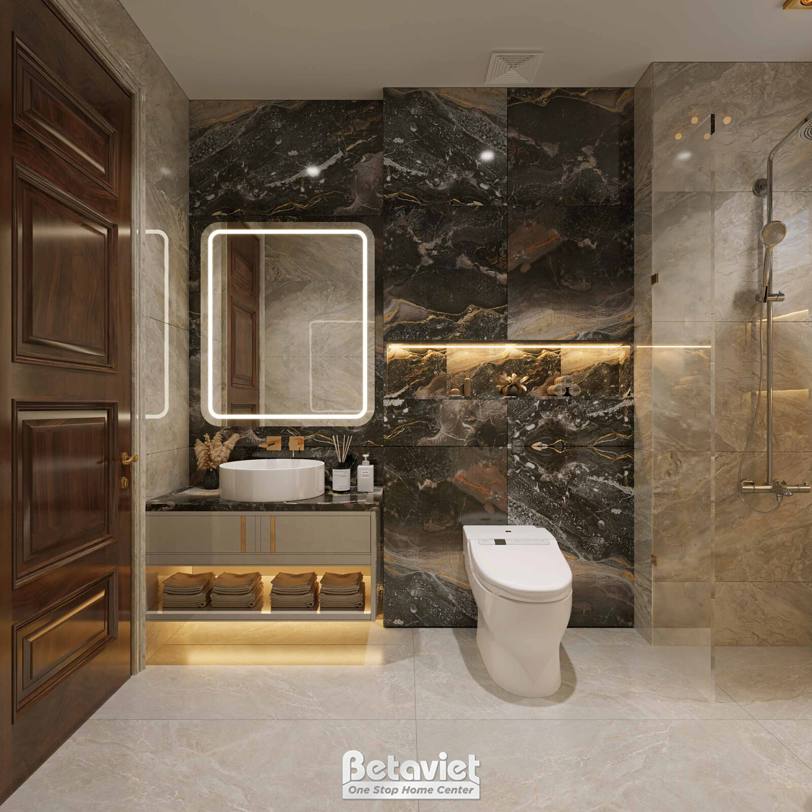 Nội thất phòng tắm biệt thự hiện đại luxury KT24010 – góc nhìn 2