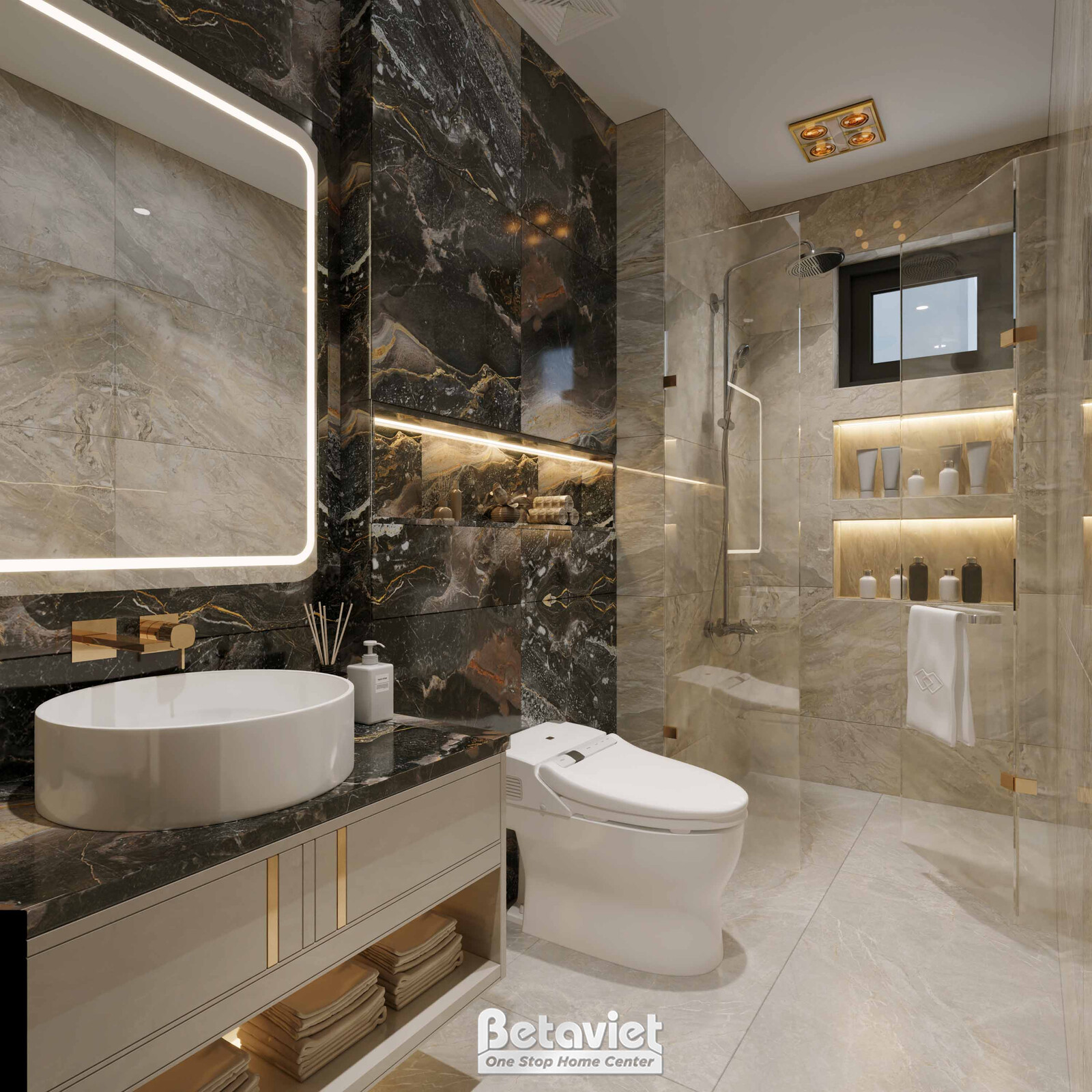 Nội thất phòng tắm biệt thự hiện đại luxury KT24010 – góc nhìn 3