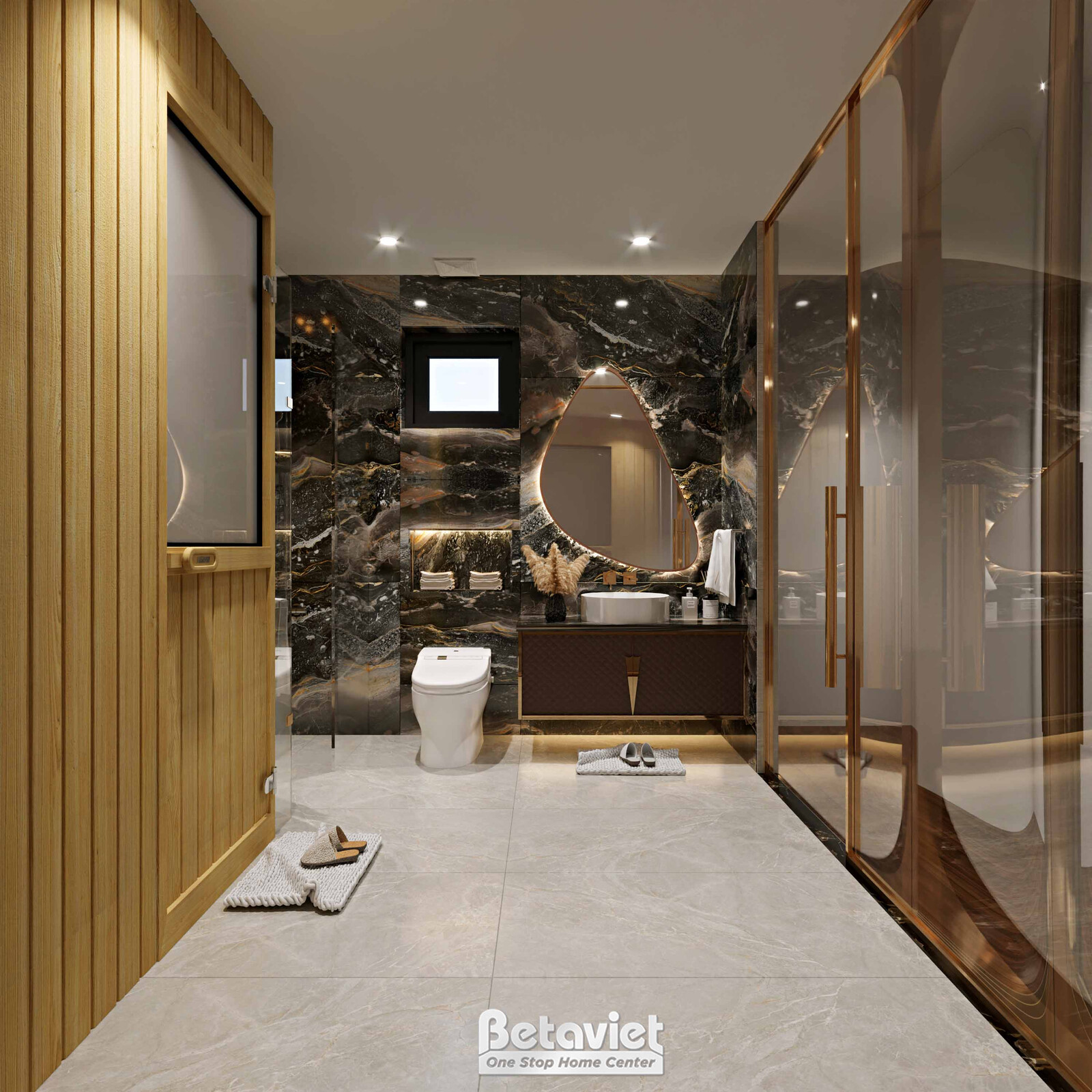 Nội thất phòng tắm biệt thự hiện đại luxury KT24010 – góc nhìn 4