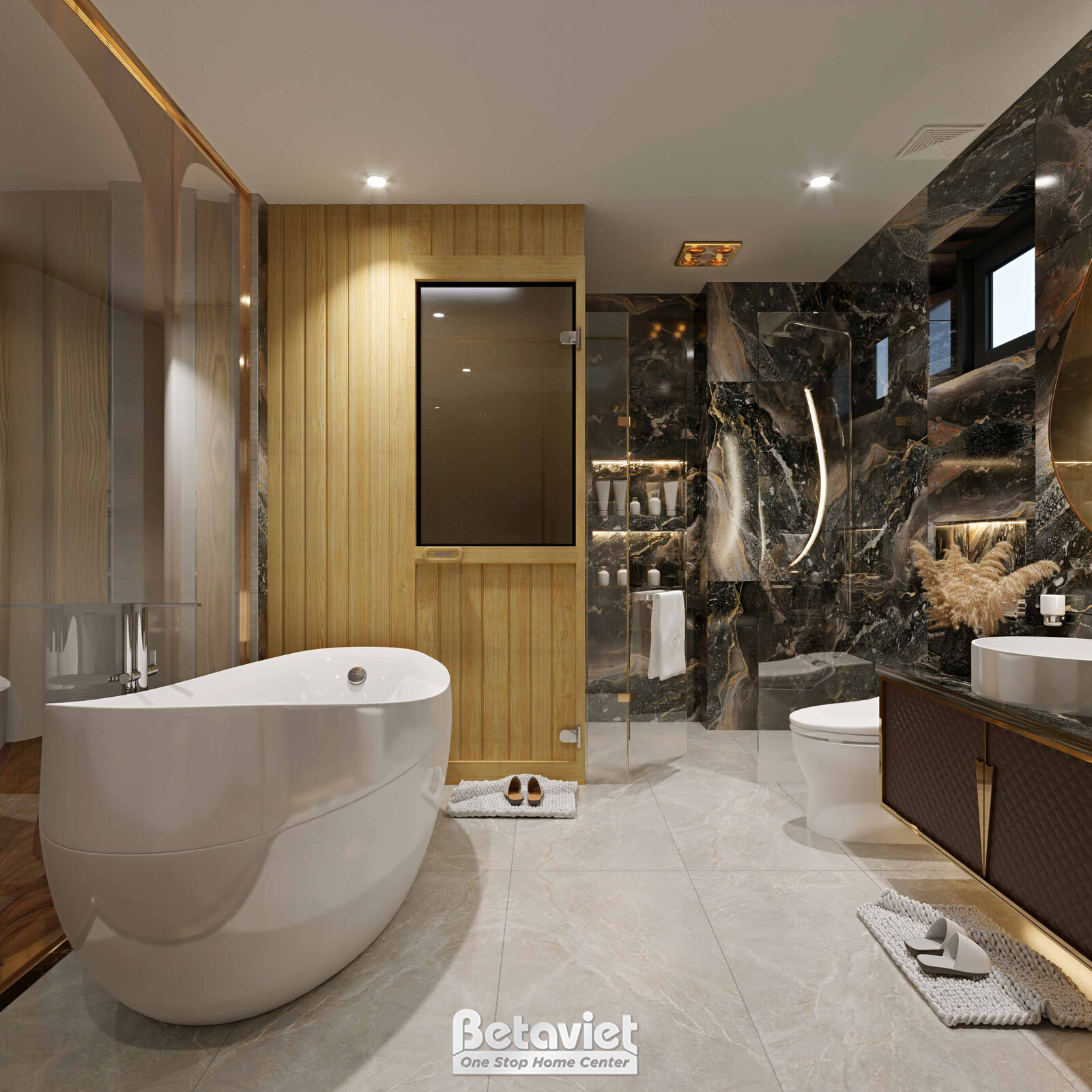 Nội thất phòng tắm biệt thự hiện đại luxury KT24010 – góc nhìn 5