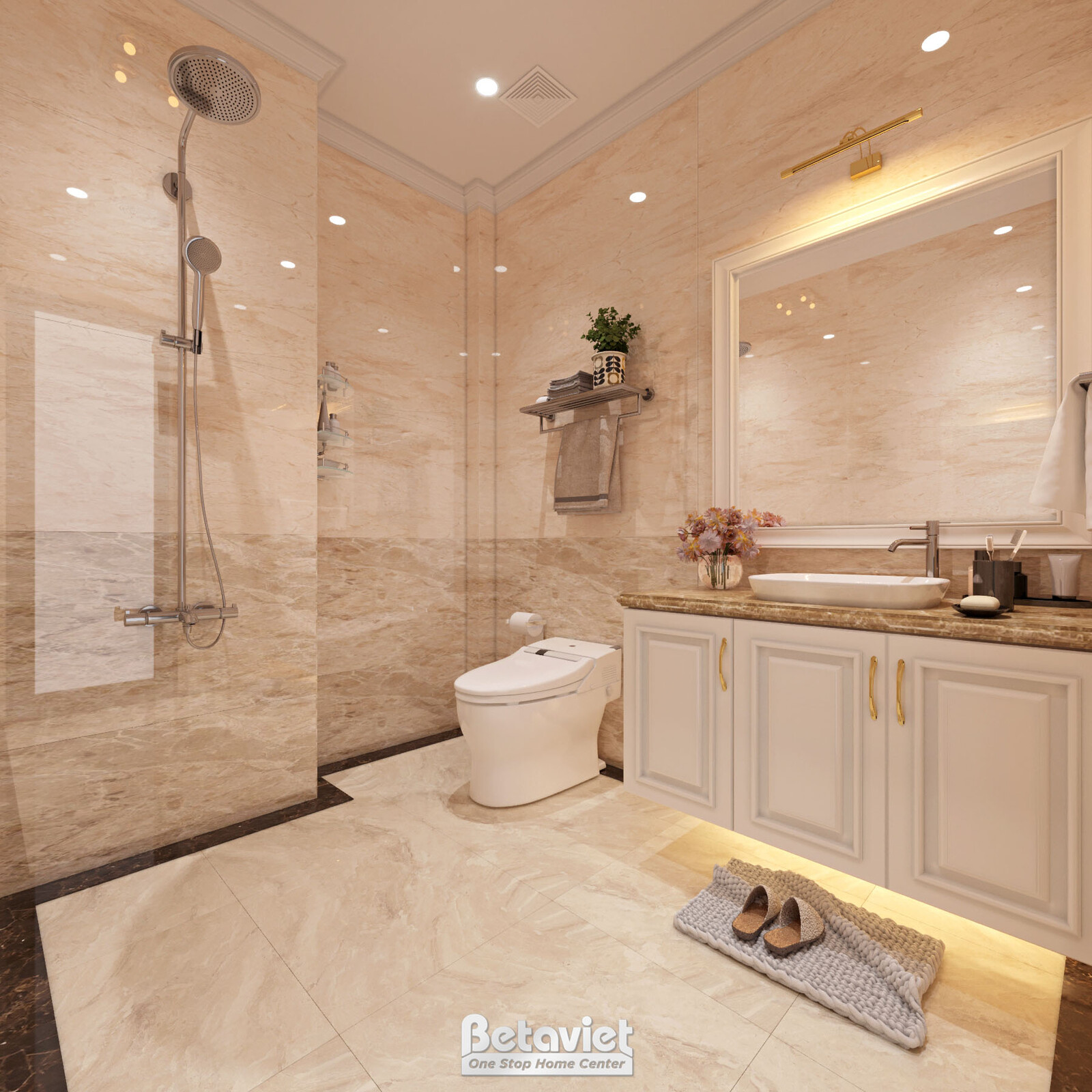 Nội thất phòng tắm biệt thự tân cổ điển NT21079 – góc nhìn 2
