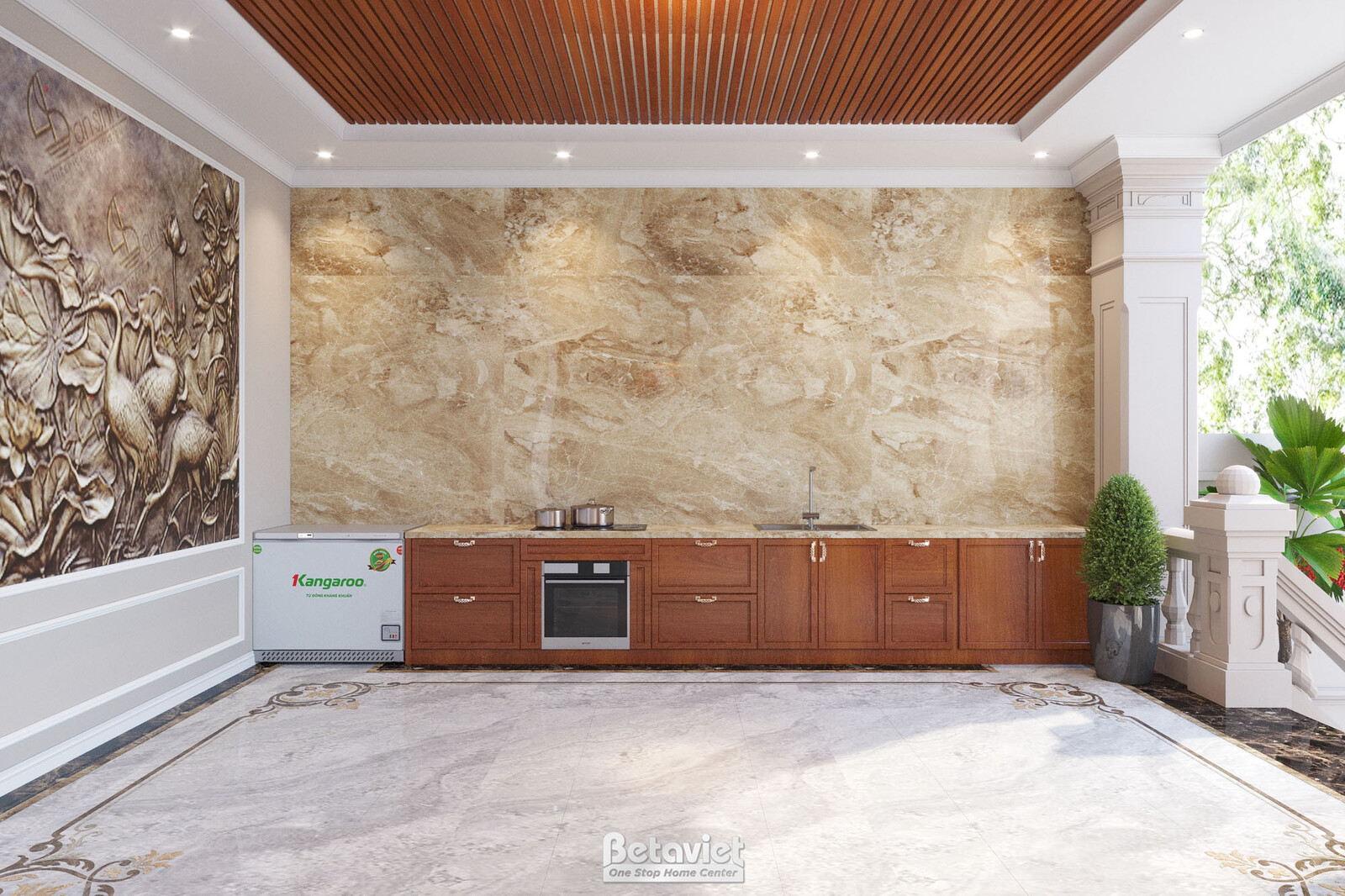 Nội thất phòng ăn biệt thự tân cổ điển KT22108 – góc nhìn 3