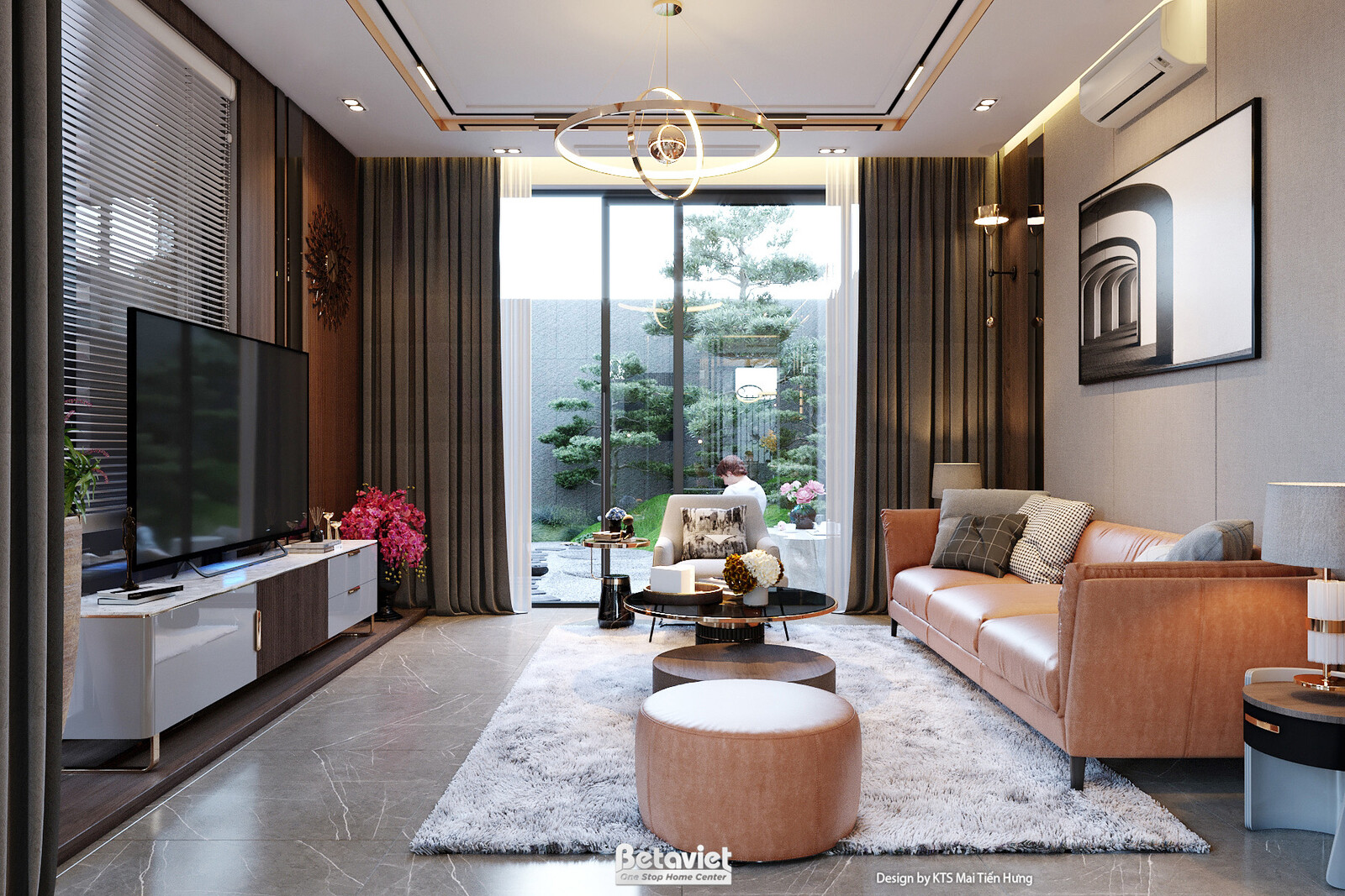 Nội thất phòng khách biệt thự hiện đại NT24556 – góc nhìn 6