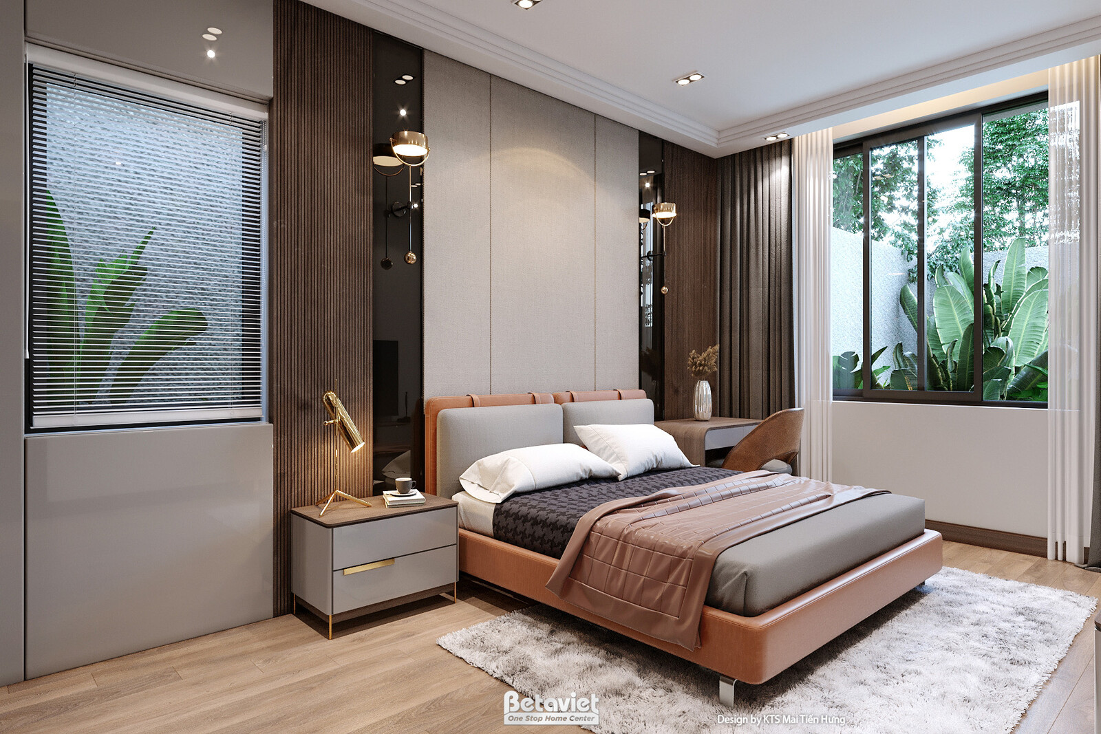 Nội thất phòng ngủ biệt thự hiện đại NT24556 – góc nhìn 2