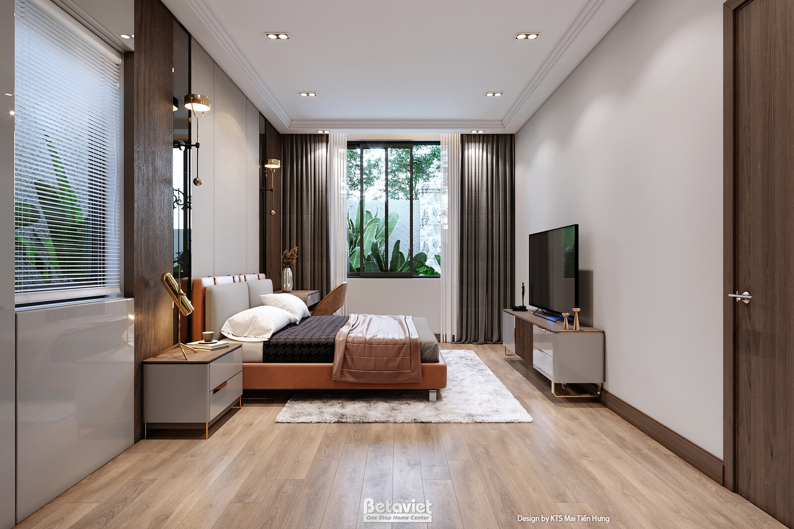 Nội thất phòng ngủ biệt thự hiện đại NT24556 – góc nhìn 3