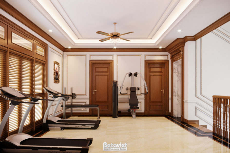 Thiết kế phòng tập gym biệt thự tân cổ điển NT20034