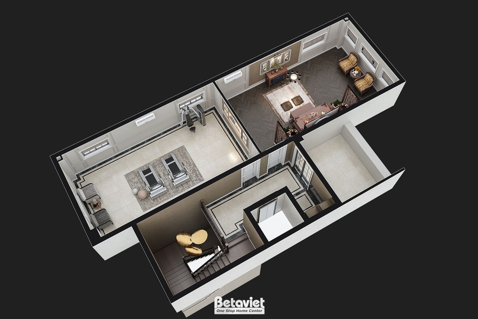 Nội thất lối vào biệt thự tân cổ điển NT24705 – góc nhìn 5