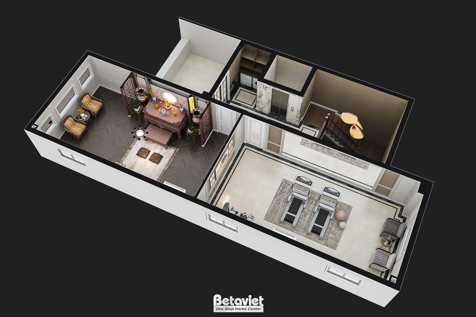 Nội thất lối vào biệt thự tân cổ điển NT24705 – góc nhìn 4