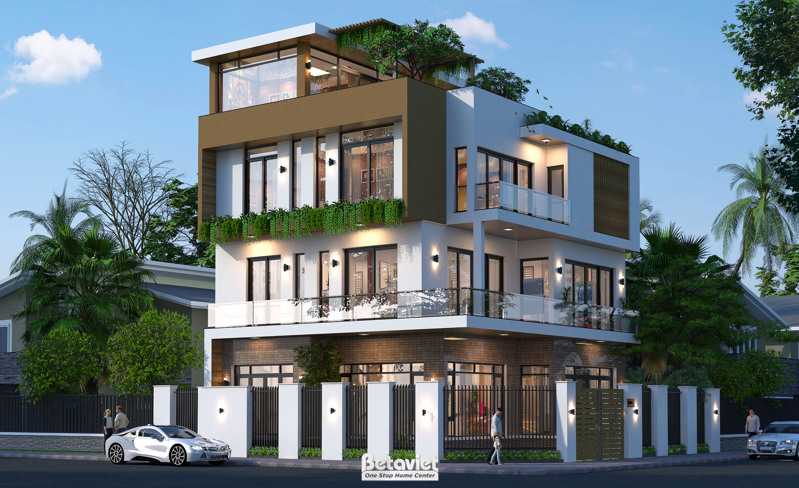 Biệt thự 4 tầng hiện đại luxury KT24737 – phối cảnh mặt tiền (3)