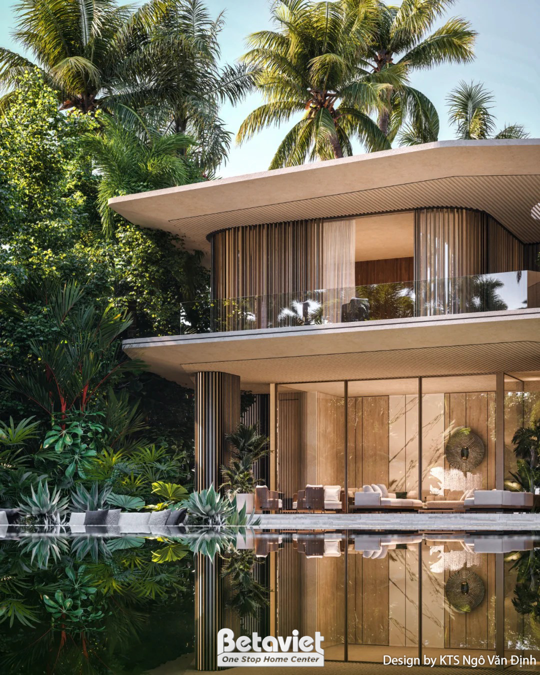Mẫu biệt thự có bể bơi phong cách hiện đại 1000m2 thiết kế sân vườn tại Hà Nội KT24715