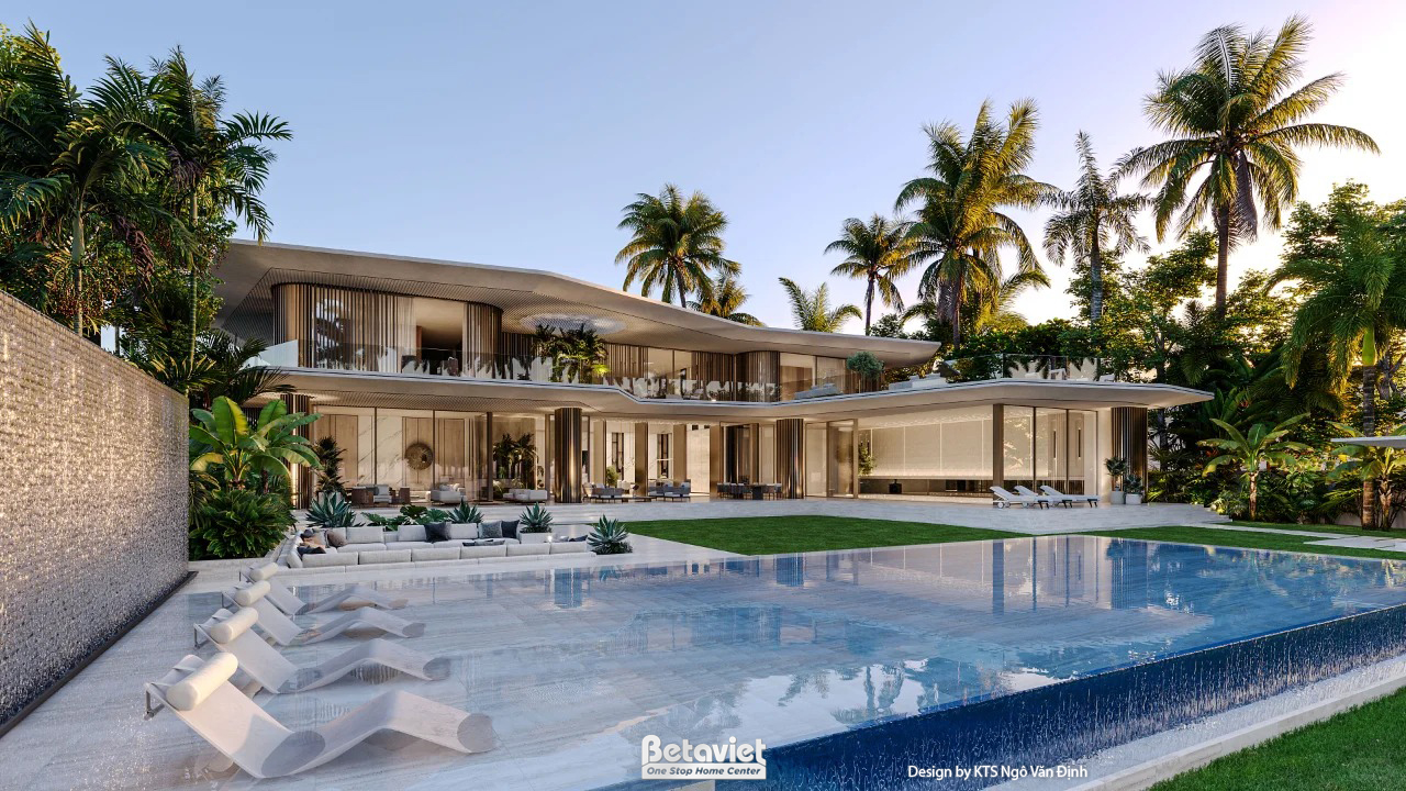 Mẫu dinh thự hiện đại luxury 1000m2 thiết kế sân vườn tại Hòa Bình KT24715