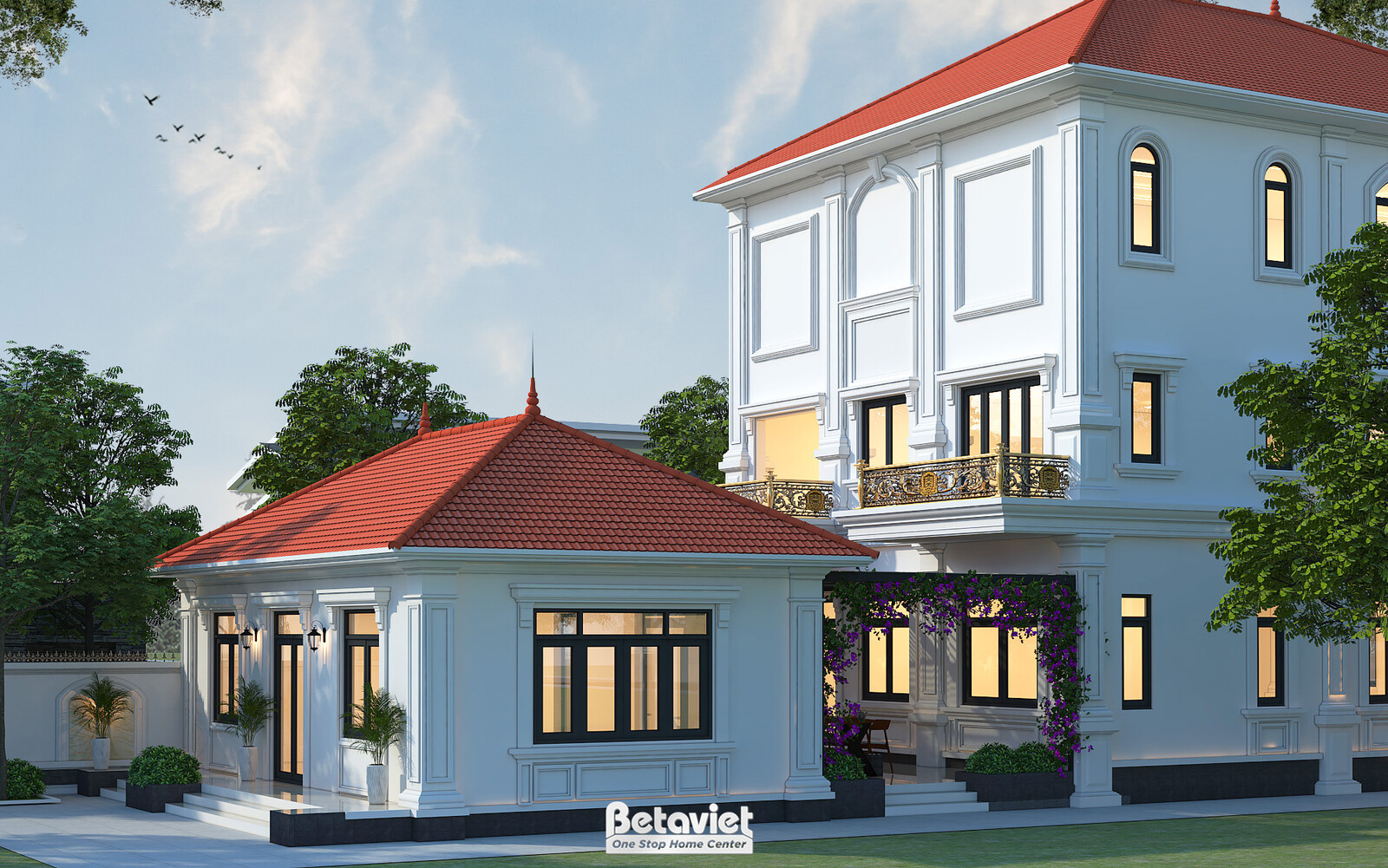 Biệt thự 3 tầng tân cổ điển KT2002103 – phối cảnh mặt tiền (4)