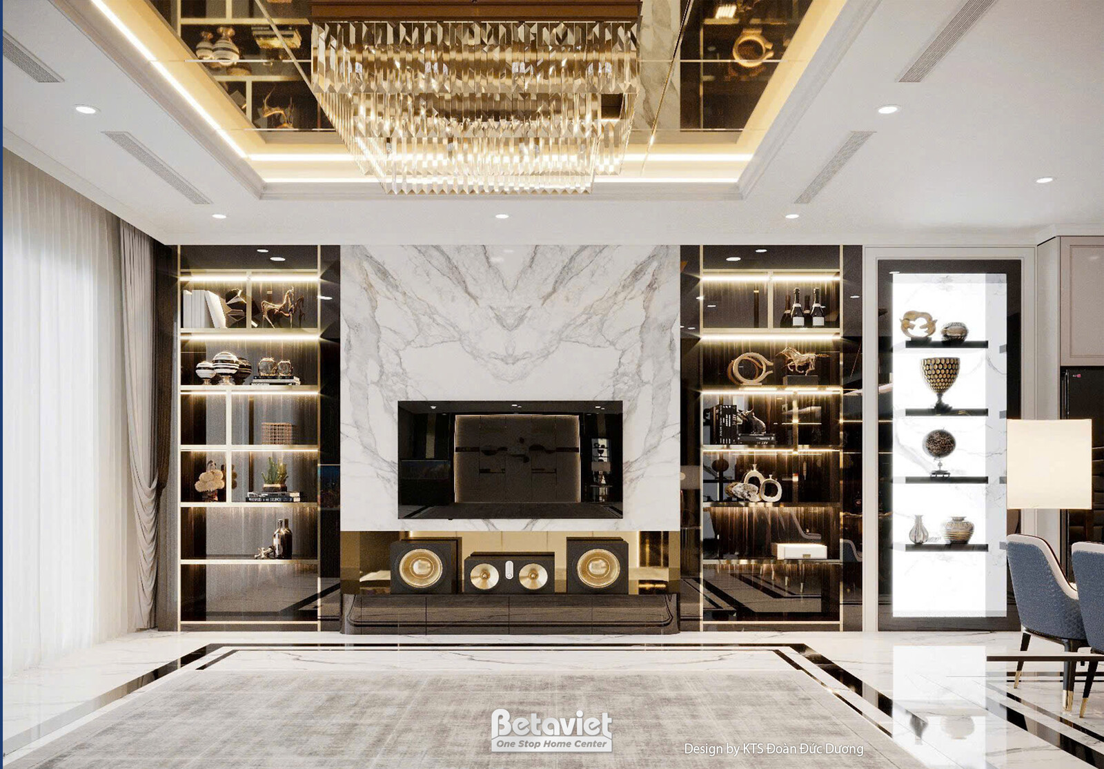 Nội thất phòng khách biệt thự hiện đại luxury NT24583 – góc nhìn 2