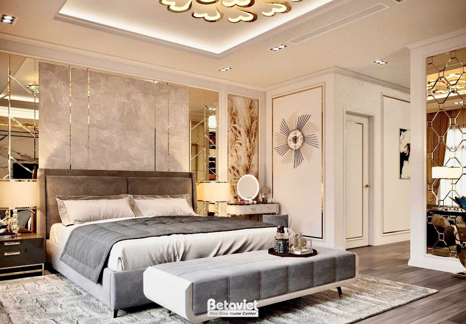 Nội thất phòng ngủ biệt thự hiện đại luxury NT24583 – góc nhìn 2