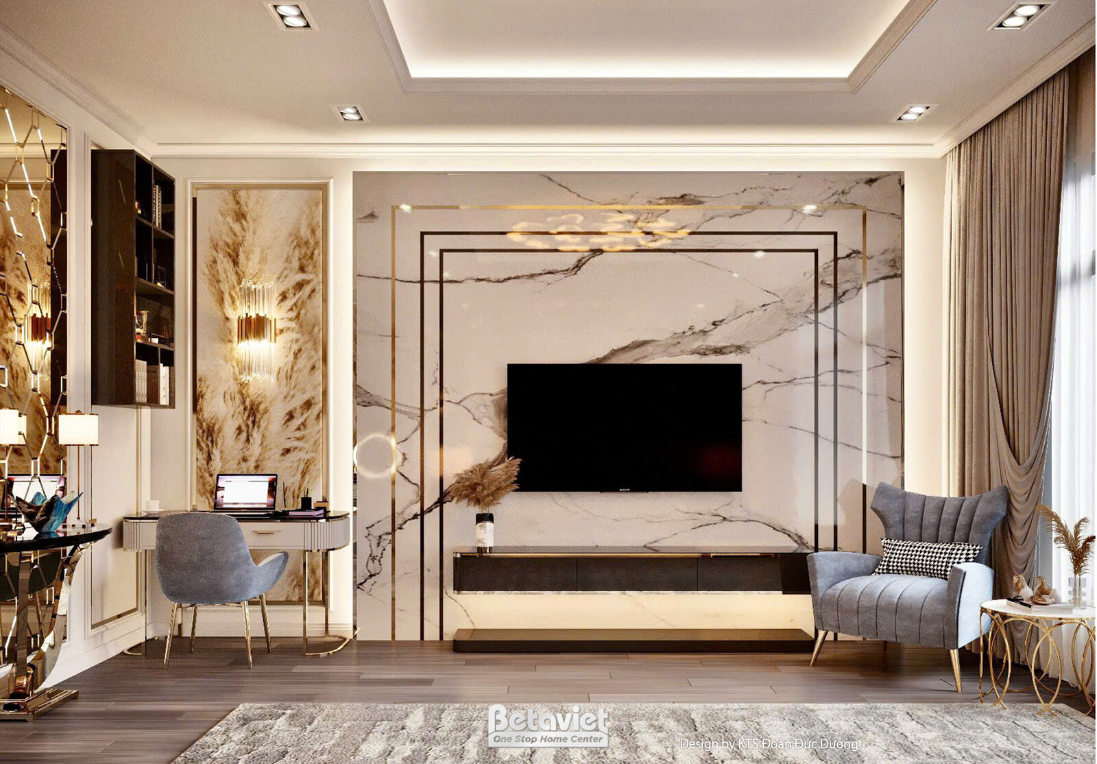 Nội thất phòng ngủ biệt thự hiện đại luxury NT24583 – góc nhìn 4