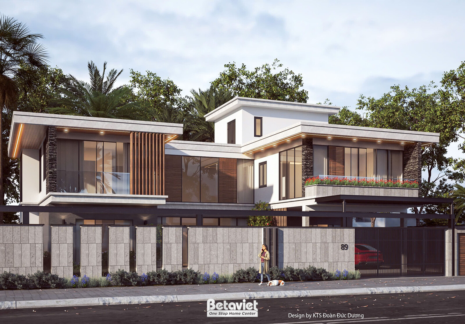 Biệt thự 2 tầng hiện đại luxury KT24590 – phối cảnh mặt tiền (2)