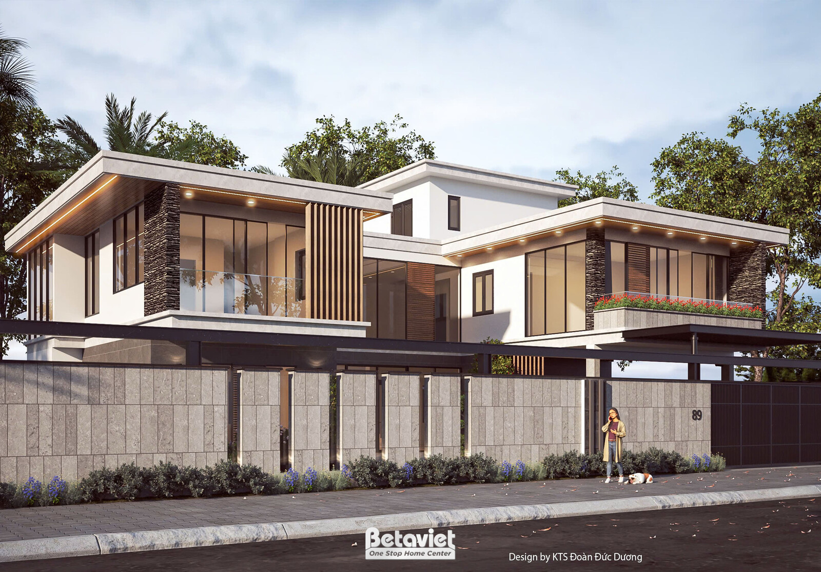 Biệt thự 2 tầng hiện đại luxury KT24590 – phối cảnh mặt tiền (3)