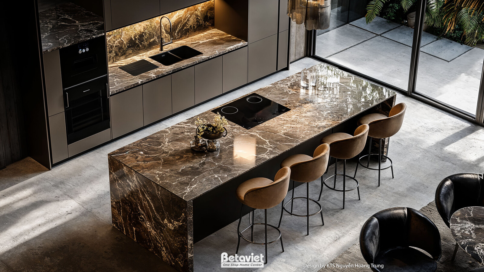 Biệt thự 3 tầng hiện đại luxury KT24734 – phòng bếp và phòng ăn