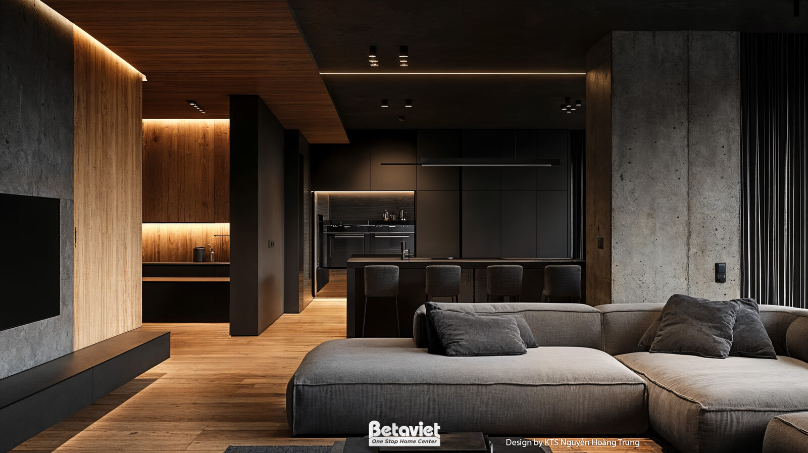 Biệt thự 3 tầng hiện đại luxury KT24734 – phòng khách