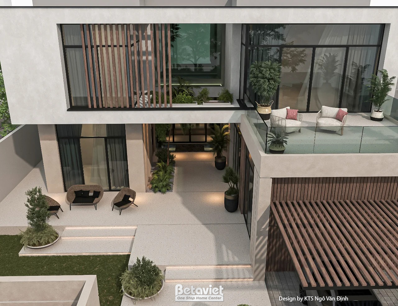 Mẫu thiết kế biệt thự biển 2 tầng phong cách hiện đại tại Hà Nội KT24713