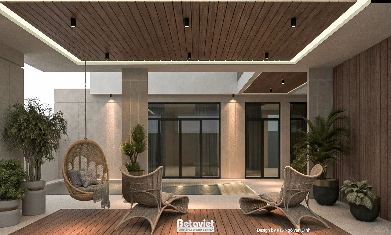 Mẫu thiết kế biệt thự có hồ bơi phong cách hiện đại tại Hà Nội KT24713