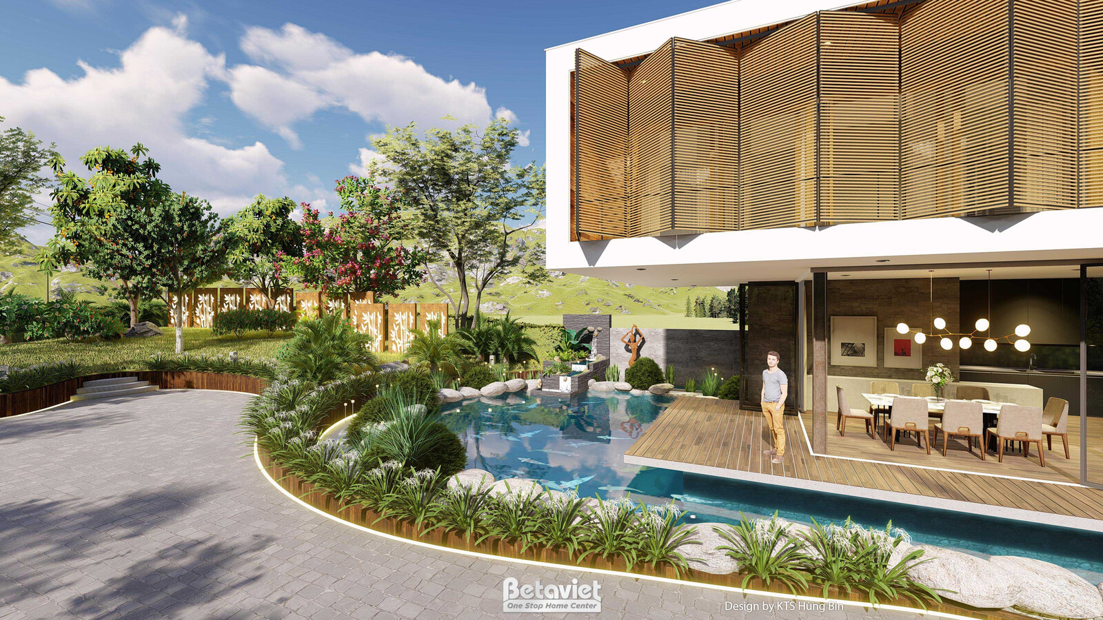 Biệt thự 2 tầng hiện đại luxury KT24596 – phòng bếp và phòng ăn