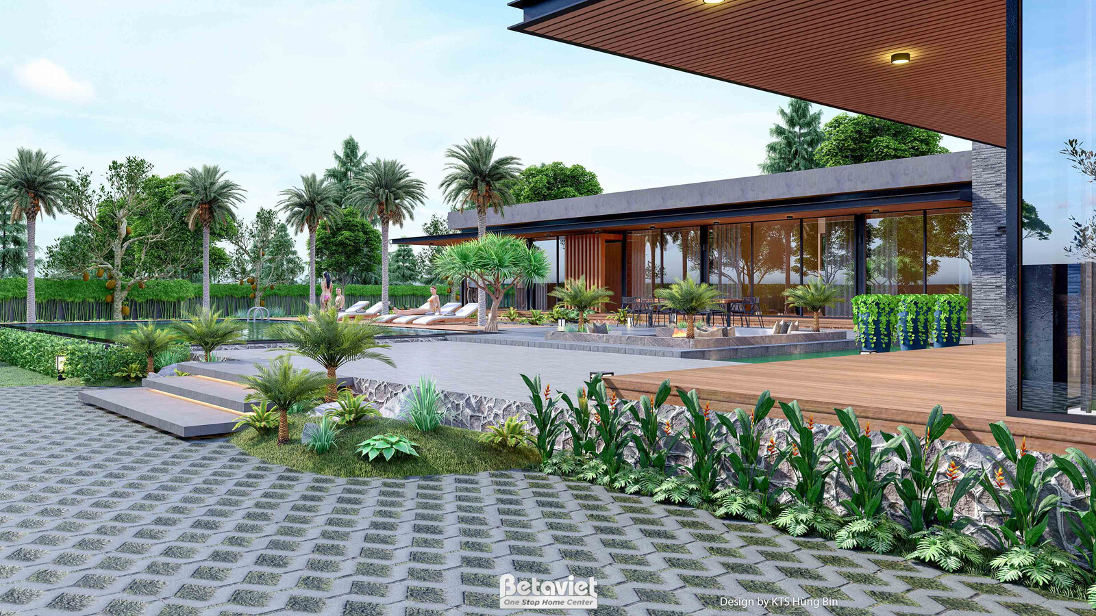 Biệt thự 1 tầng hiện đại luxury KT24592 – phối cảnh mặt tiền (4)