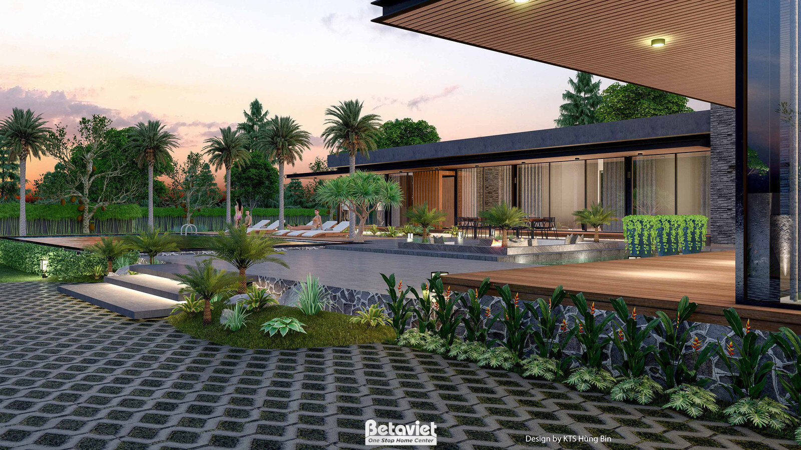 Biệt thự 1 tầng hiện đại luxury KT24592 – phối cảnh mặt tiền (11)