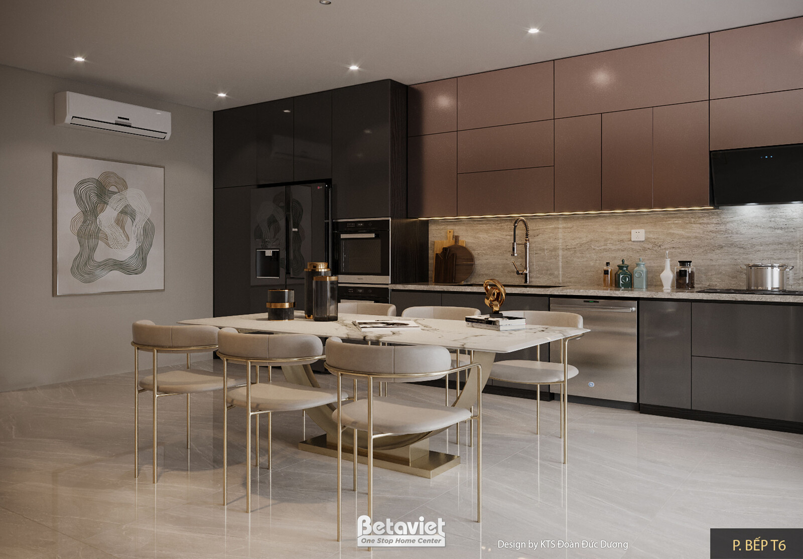 Nội thất phòng ăn biệt thự hiện đại luxury NT24587 – góc nhìn 3