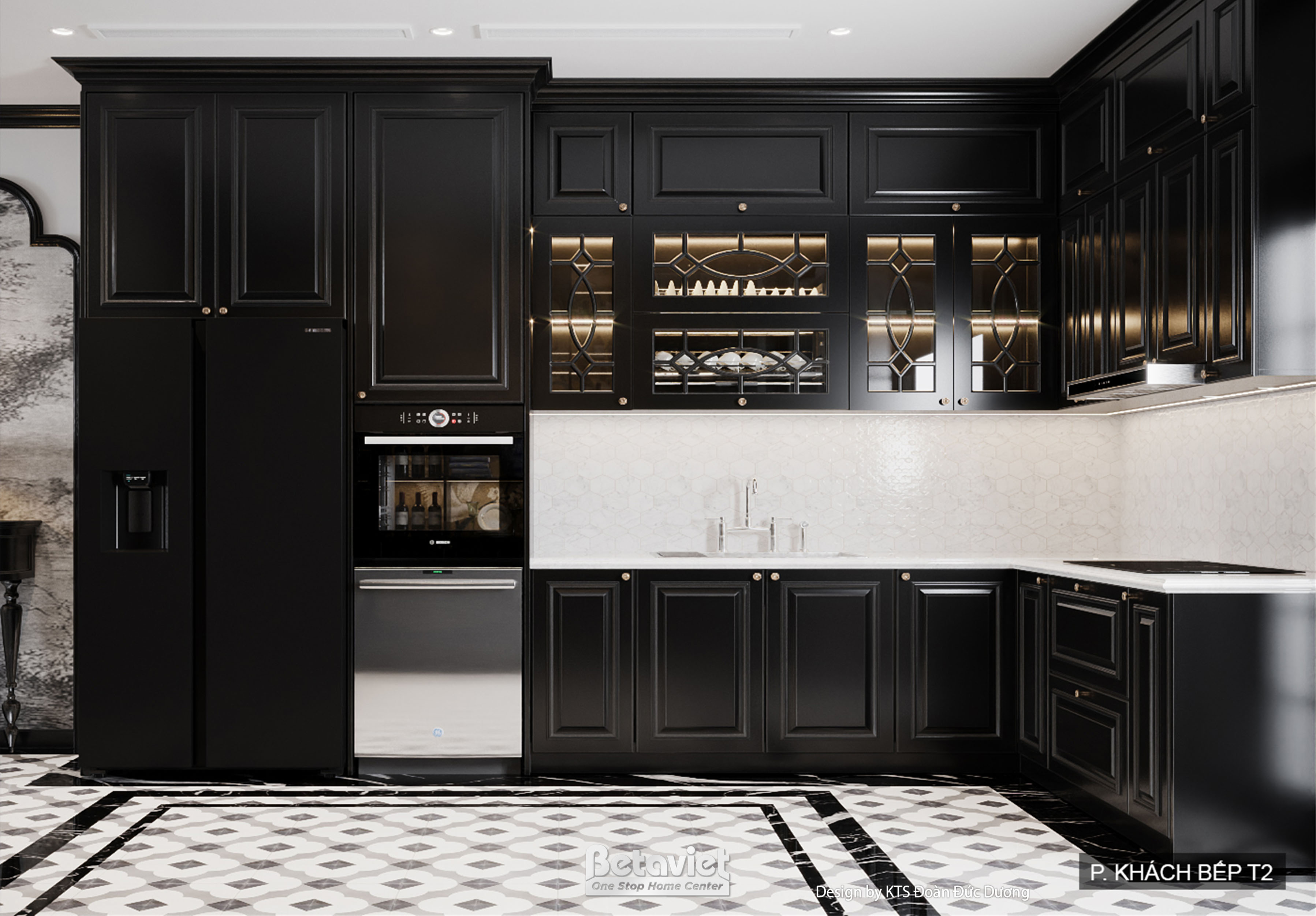 Nội thất phòng bếp biệt thự indochine NT24589