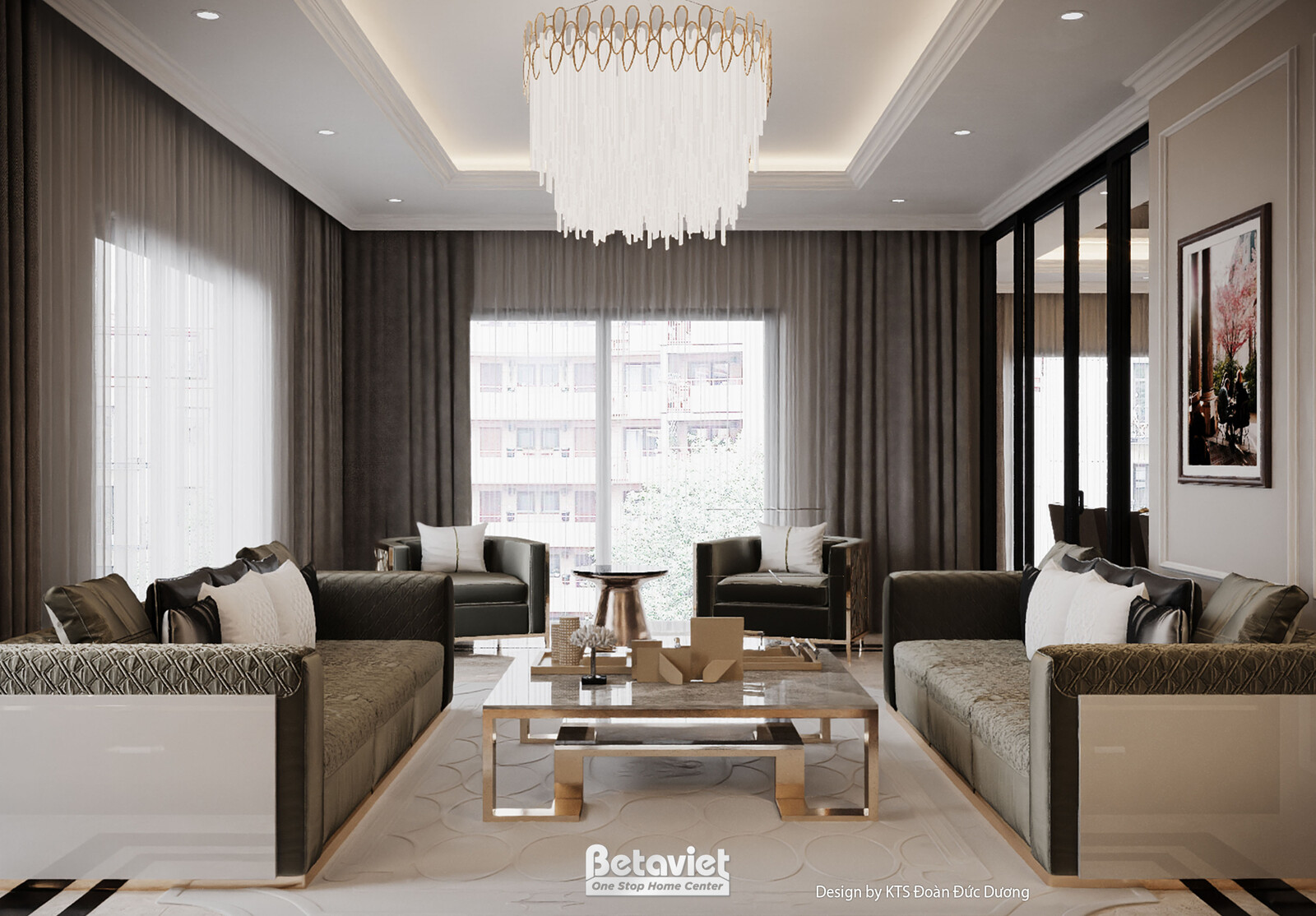 Nội thất phòng khách biệt thự hiện đại NT24586 – góc nhìn 2