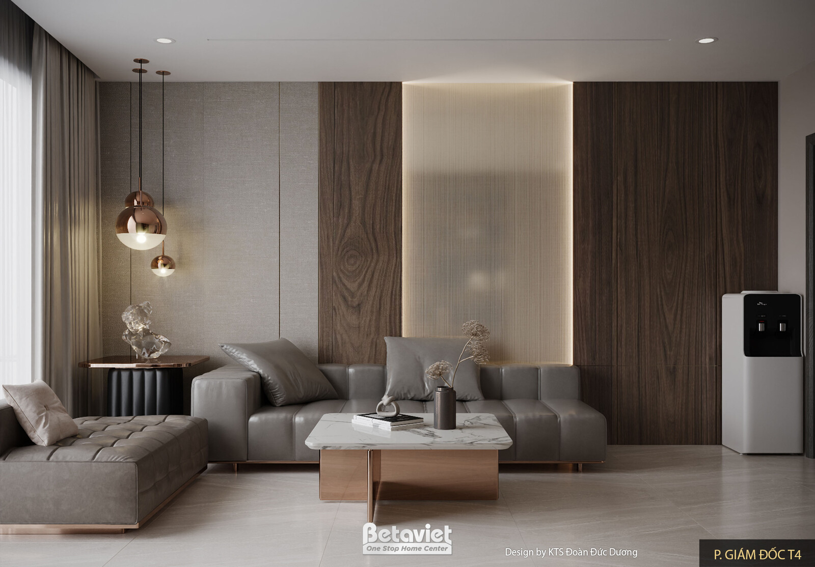Nội thất phòng làm việc - học tập biệt thự hiện đại luxury NT24587 – góc nhìn 2