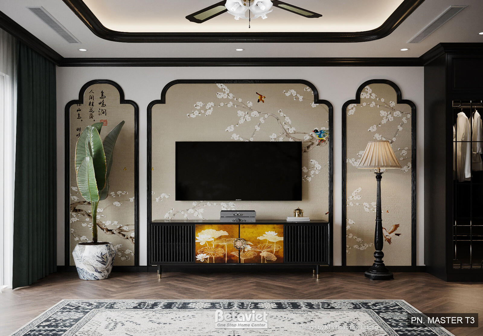 Nội thất phòng ngủ biệt thự Indochine NT24589 – góc nhìn 7